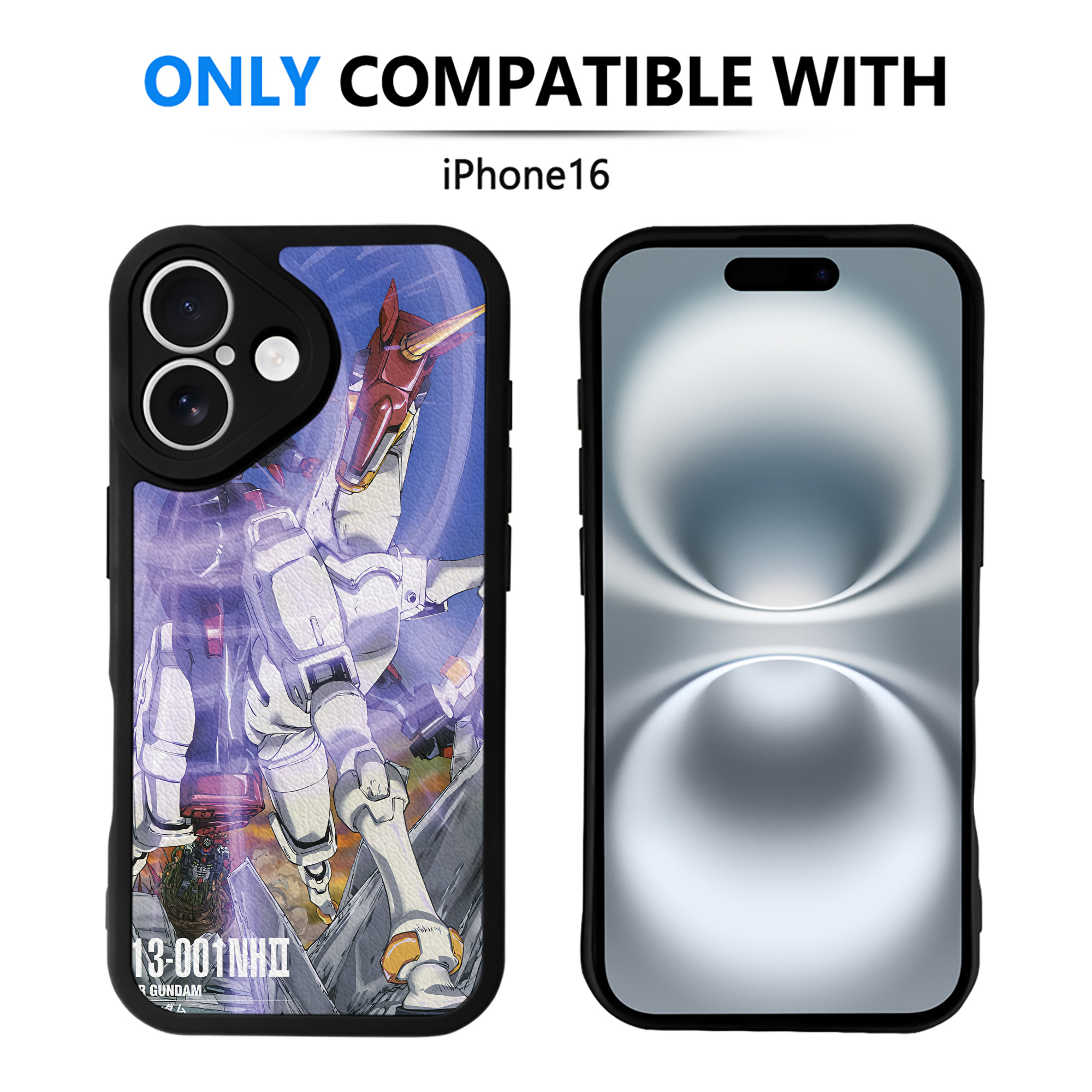 （画像用） 機動戦士ガンダム Mobile Suit Gundam 【iPhone 16シリーズ対応】シリコンスマホケース（レザー調） 材質：シリコン